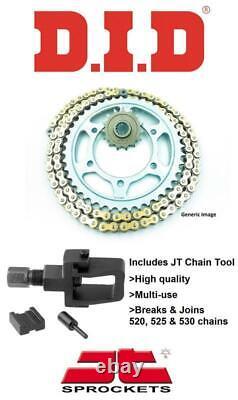 DID VX3 Gold X-Ring Chain + JT Sprockets + Tool for Yamaha YFS200 Blaster 88-98